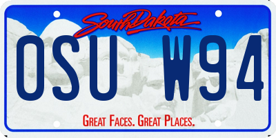 SD license plate 0SUW94