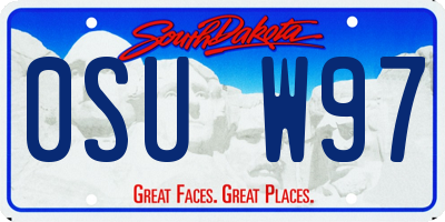 SD license plate 0SUW97