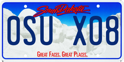 SD license plate 0SUX08