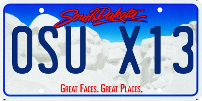SD license plate 0SUX13