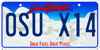 SD license plate 0SUX14