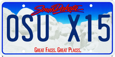 SD license plate 0SUX15