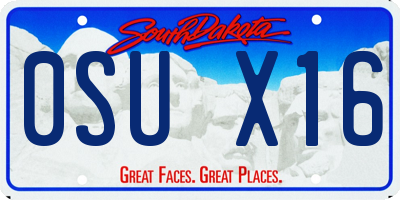 SD license plate 0SUX16