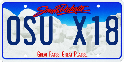 SD license plate 0SUX18