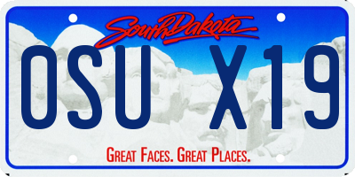 SD license plate 0SUX19