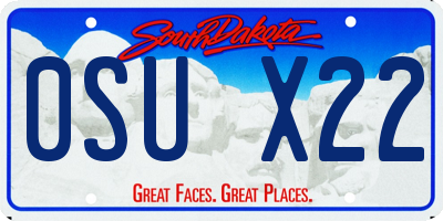 SD license plate 0SUX22