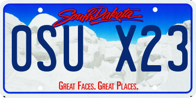 SD license plate 0SUX23