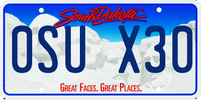 SD license plate 0SUX30