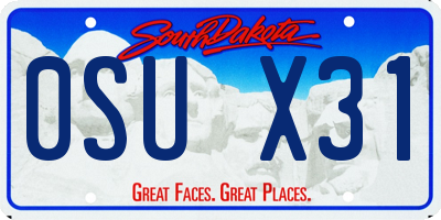 SD license plate 0SUX31