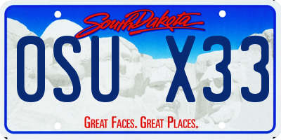 SD license plate 0SUX33