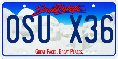 SD license plate 0SUX36