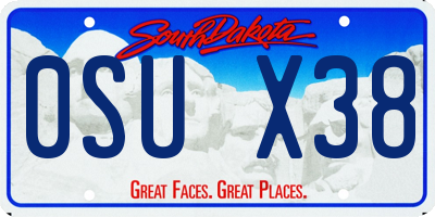 SD license plate 0SUX38