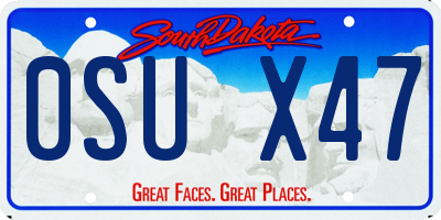 SD license plate 0SUX47