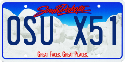 SD license plate 0SUX51