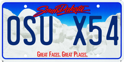 SD license plate 0SUX54