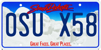 SD license plate 0SUX58