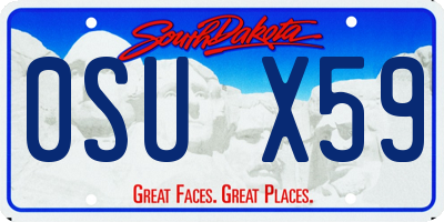 SD license plate 0SUX59