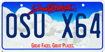 SD license plate 0SUX64