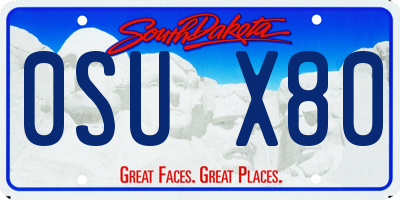 SD license plate 0SUX80