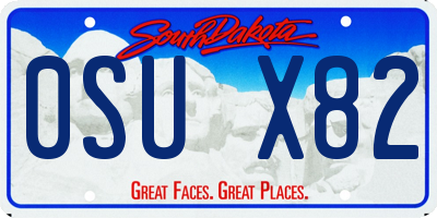 SD license plate 0SUX82
