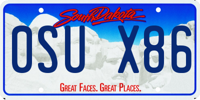 SD license plate 0SUX86