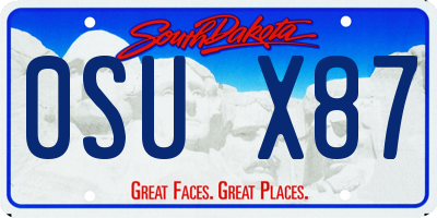 SD license plate 0SUX87