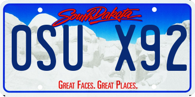 SD license plate 0SUX92