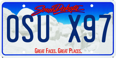 SD license plate 0SUX97