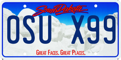 SD license plate 0SUX99