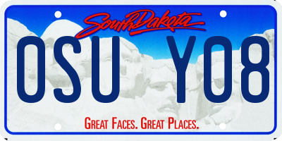 SD license plate 0SUY08
