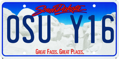 SD license plate 0SUY16