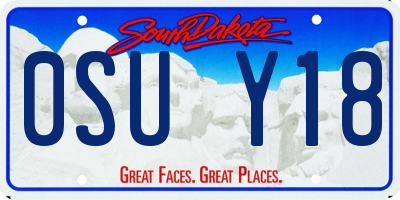 SD license plate 0SUY18