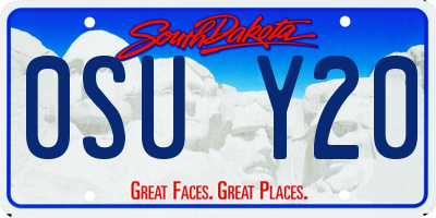 SD license plate 0SUY20