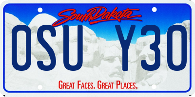 SD license plate 0SUY30