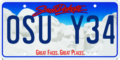 SD license plate 0SUY34