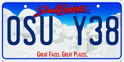 SD license plate 0SUY38