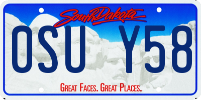 SD license plate 0SUY58