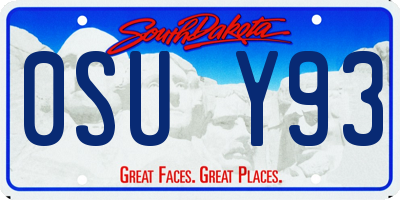 SD license plate 0SUY93