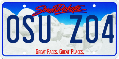 SD license plate 0SUZ04