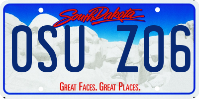 SD license plate 0SUZ06