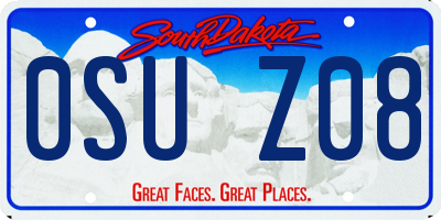 SD license plate 0SUZ08