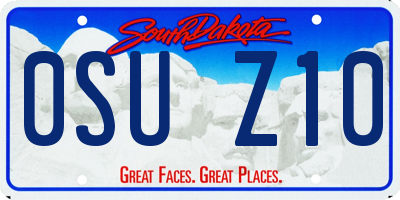 SD license plate 0SUZ10