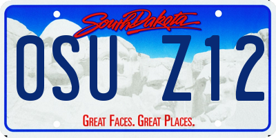 SD license plate 0SUZ12