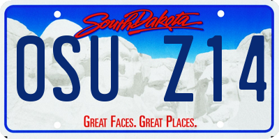 SD license plate 0SUZ14