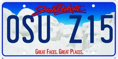 SD license plate 0SUZ15