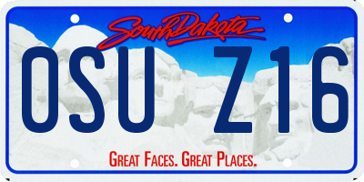 SD license plate 0SUZ16