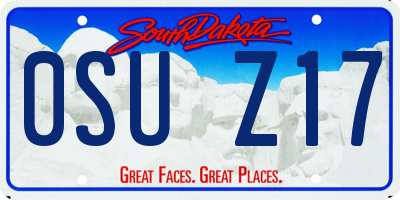 SD license plate 0SUZ17