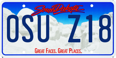 SD license plate 0SUZ18