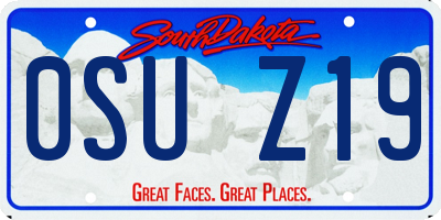 SD license plate 0SUZ19