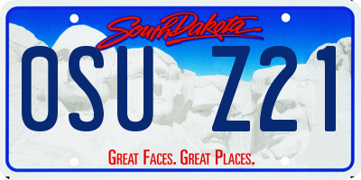 SD license plate 0SUZ21